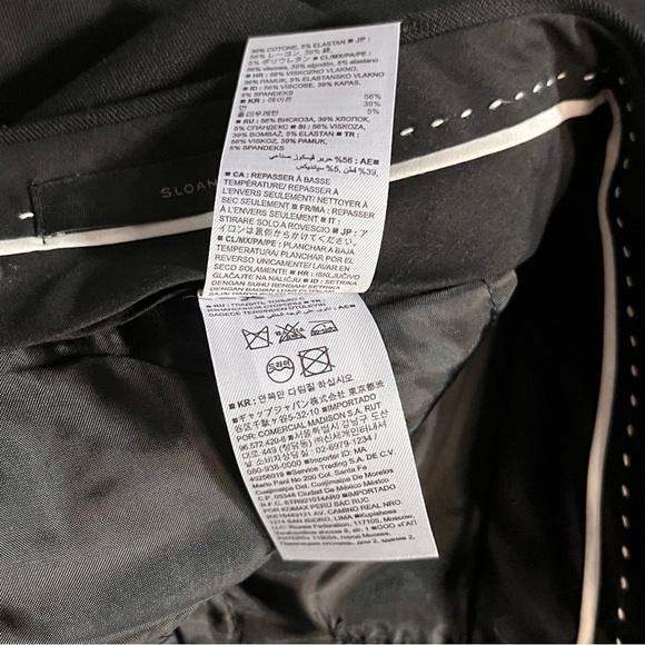 NWT Banana Republic Sloan Pants Flat front stretch Black detail Size 10 Long - Picture 9 of 13